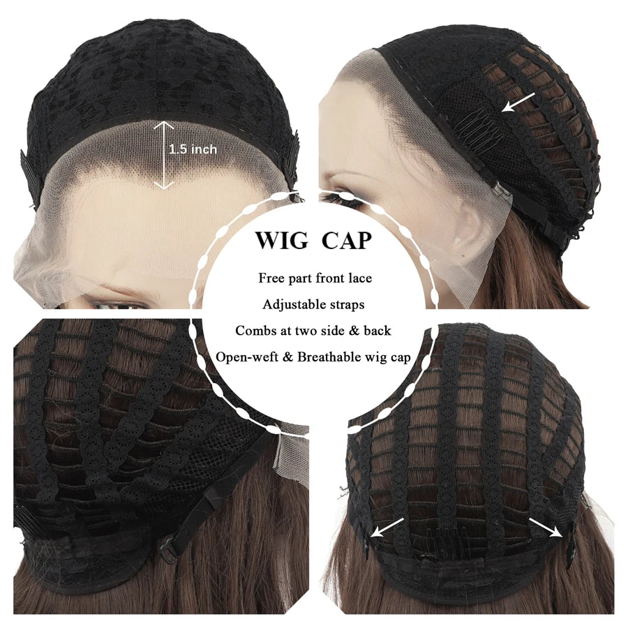 Sultry Siren Transformation: Long Wavy Brown Lace Front Wig for Feminine Elegance - Sissy Panty Shop