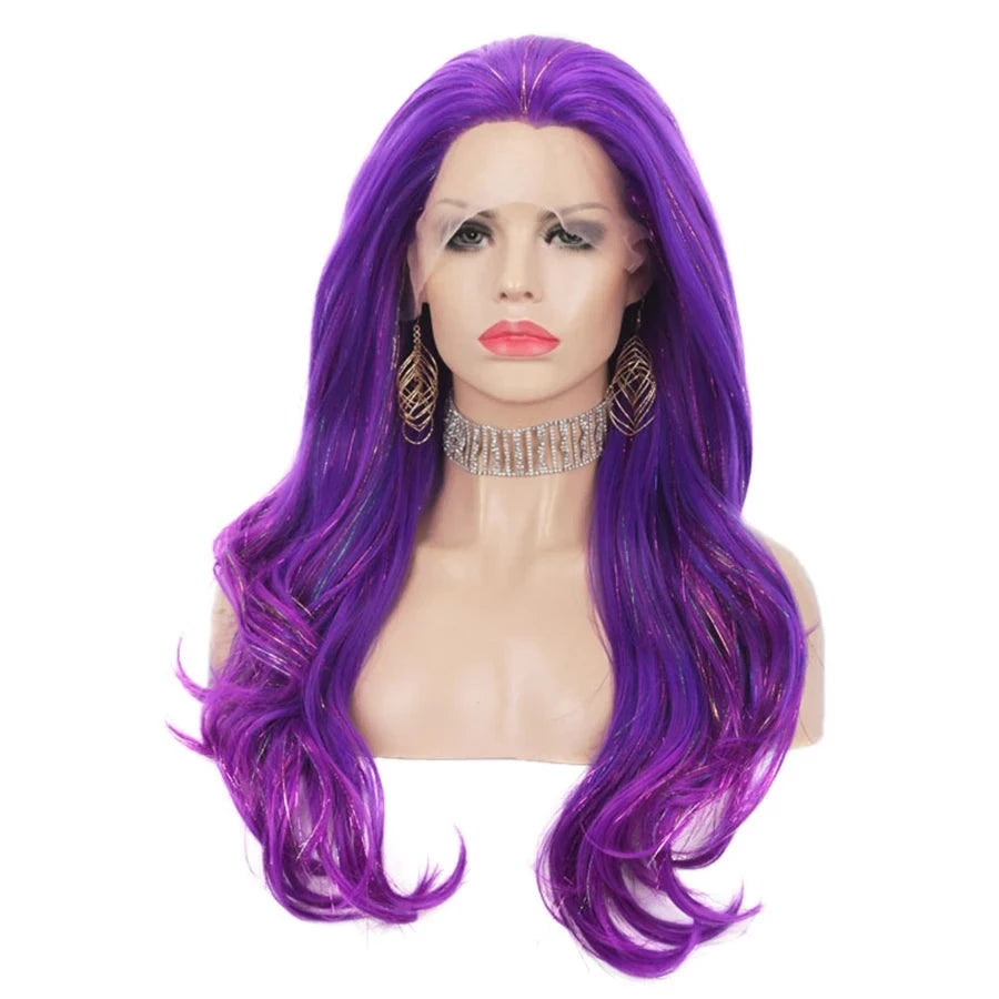Enchanting Elegance: Lace Front Long Wavy Glitter Wig for Glamorous Transformation - Sissy Panty Shop