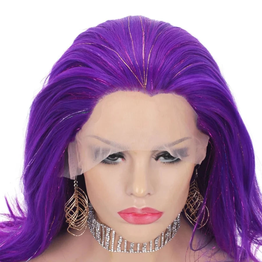 Enchanting Elegance: Lace Front Long Wavy Glitter Wig for Glamorous Transformation - Sissy Panty Shop