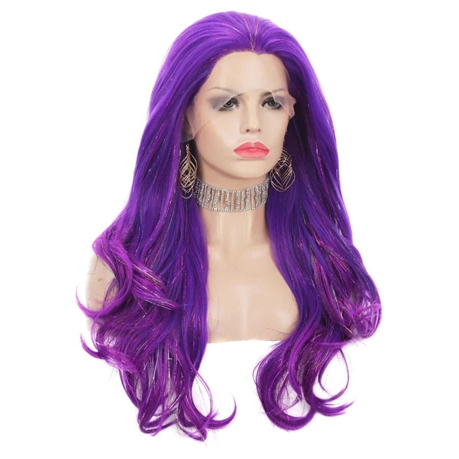 Enchanting Elegance: Lace Front Long Wavy Glitter Wig for Glamorous Transformation - Sissy Panty Shop