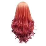 Sassy Flame: Ombre Orange Red Long Lace Front Wig for Feminine Flair - Sissy Panty Shop