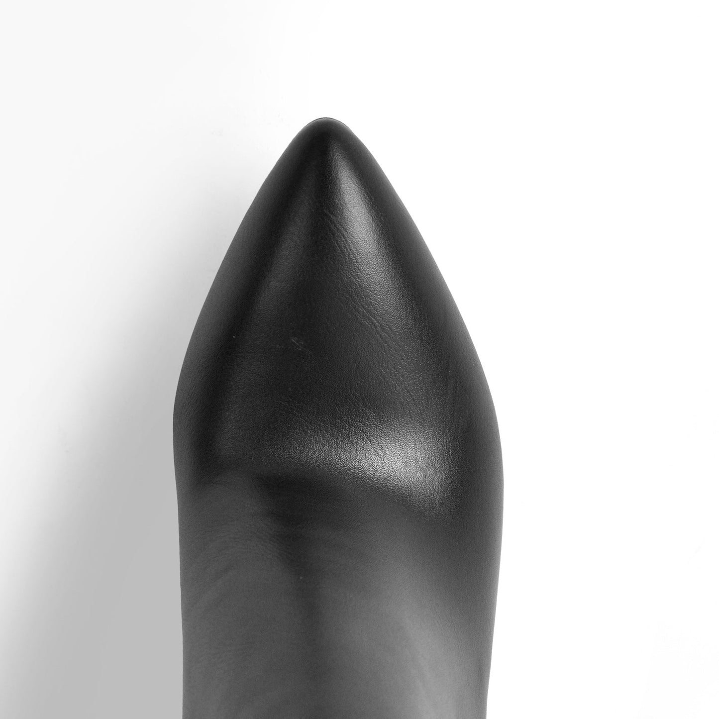 Pointed Toe Matte Black Metal Heels Stiletto Thigh Boots