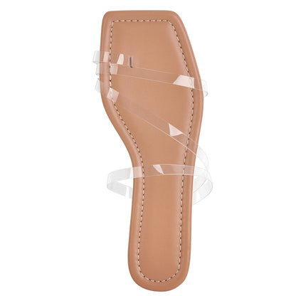 Clear Band Flat Slipper Sandals