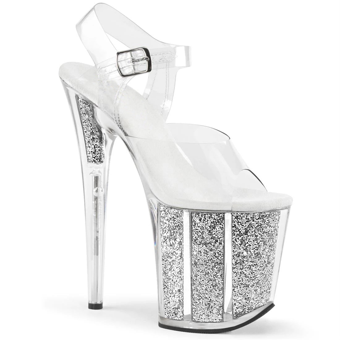 Clear Platform High Heel Ankle Strap Sandals