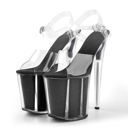 Clear Platform High Heel Ankle Strap Sandals