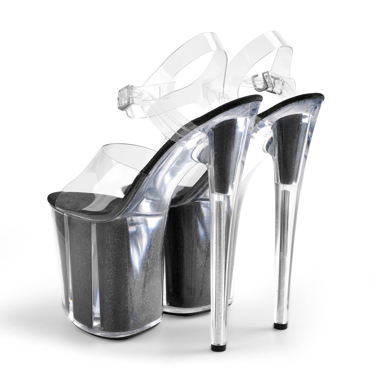 Clear Platform High Heel Ankle Strap Sandals