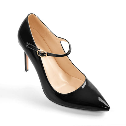 Patent Black Pointed Toe High Heel Stiletto Pumps