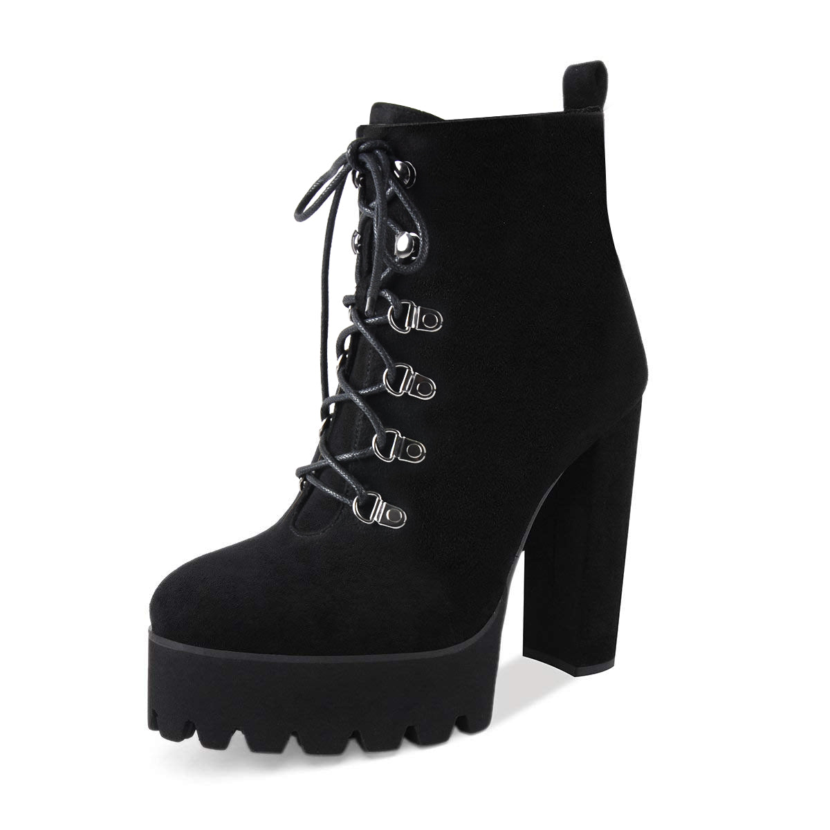 Black Heeled Work Boots Cool Booties