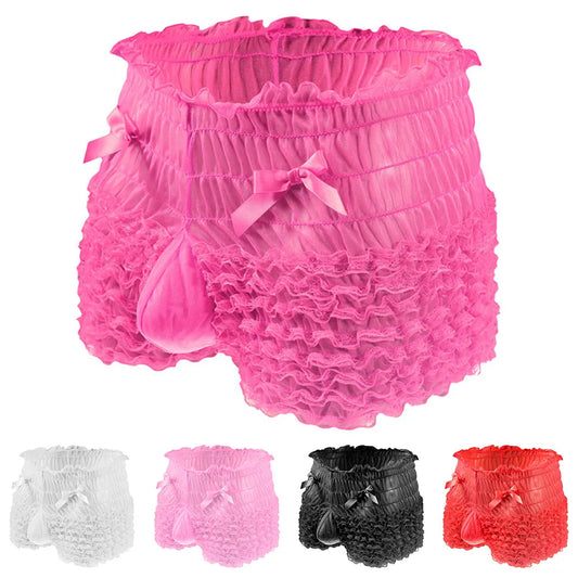 Sissy Crossdressing Ruffled Pouch Panties