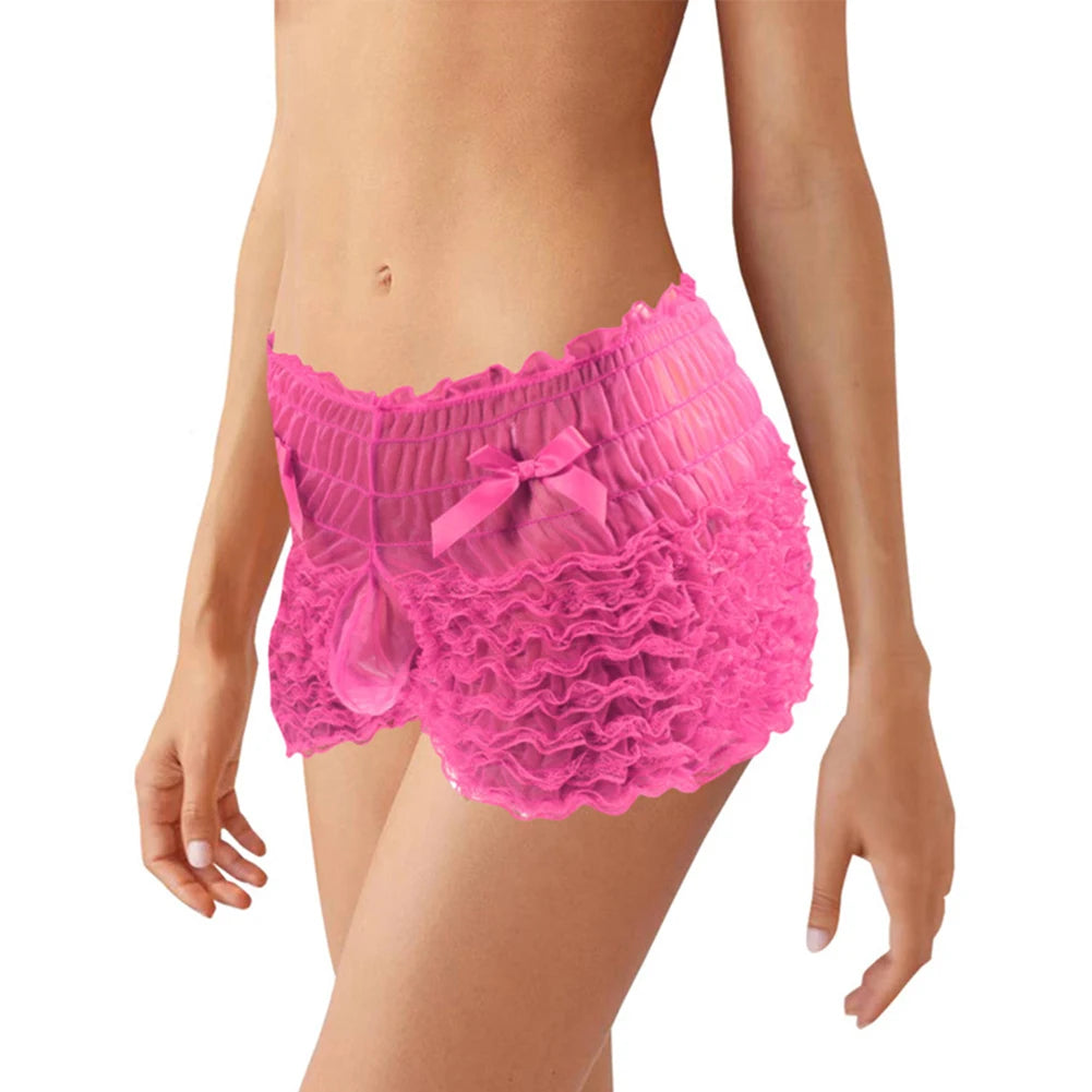 Sissy Crossdressing Ruffled Pouch Panties