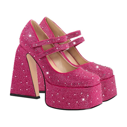 Mary-Jane Rhinestone Sissy Shoes