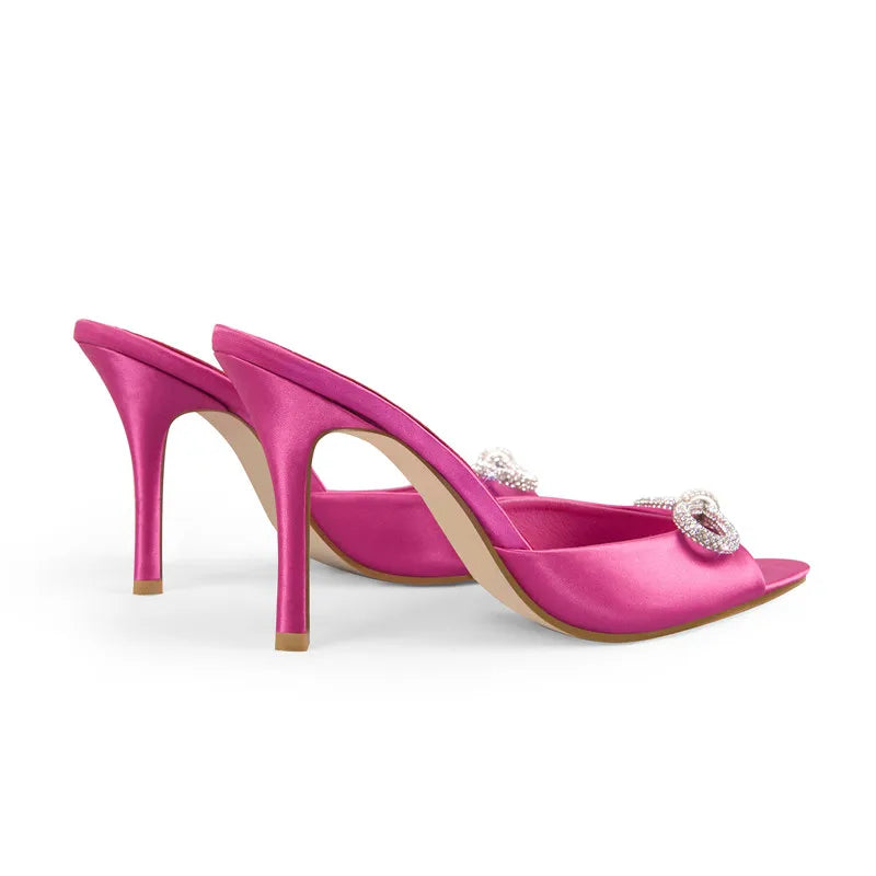 Crystal Bows Crossdressing Sandals