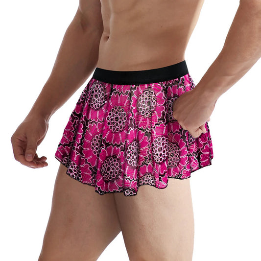 Sassy Elegance: Vintage Floral Print Sissy Lace Skirted Panties for a Flirty Touch - Sissy Panty Shop