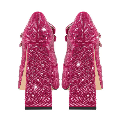 Mary-Jane Rhinestone Sissy Shoes