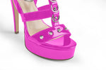 Open Toe Rivet Platform Sandals