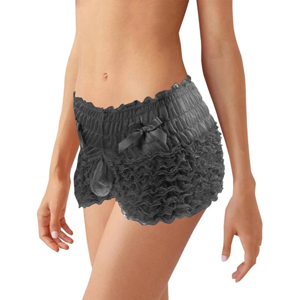 Sissy Crossdressing Ruffled Pouch Panties