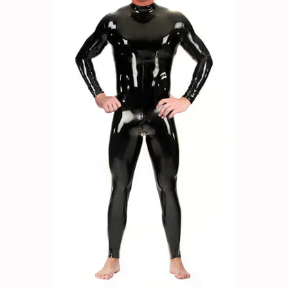 Indulge in Temptation with Our Faux Leather Latex Bodysuit – Zipper Open Crotch Jumpsuit for Unforgettable Sensations! - Sissy Panty Shop