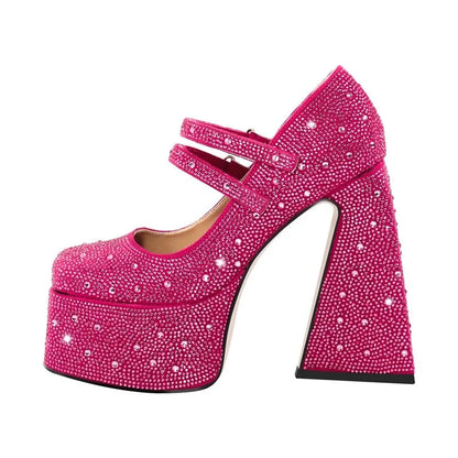 Mary-Jane Rhinestone Sissy Shoes