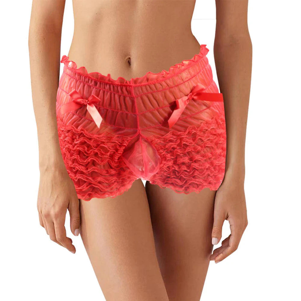 Sissy Crossdressing Ruffled Pouch Panties