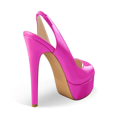 Pink Peep Toe Crossdressing Sandals