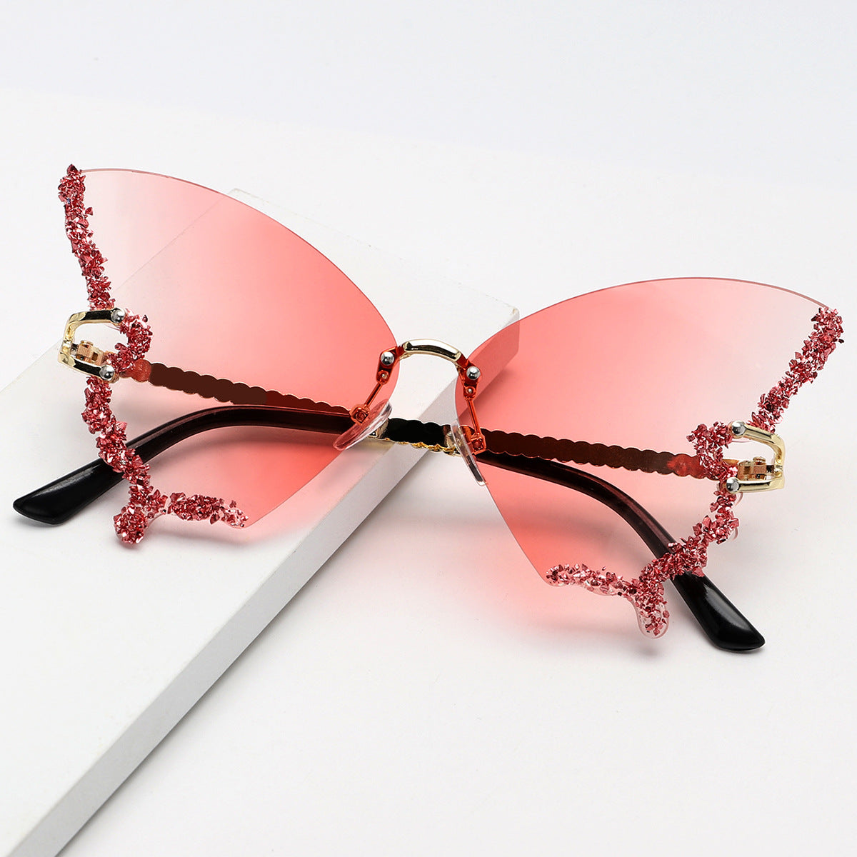 Punk Butterfly Rimless Sunglasses