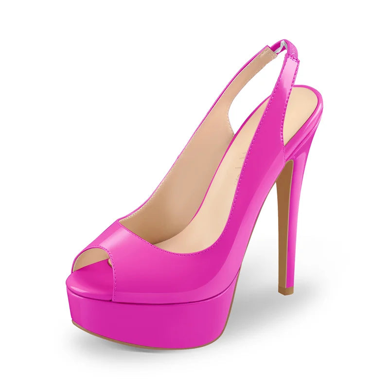 Pink Peep Toe Crossdressing Sandals