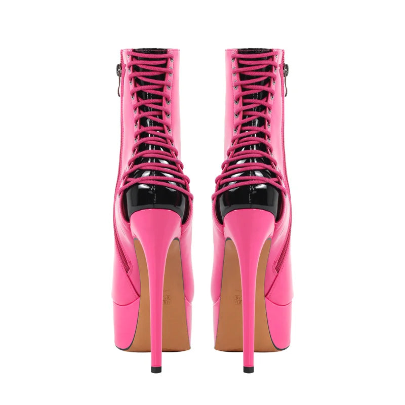 Pink Peep Toe Sissy Booties