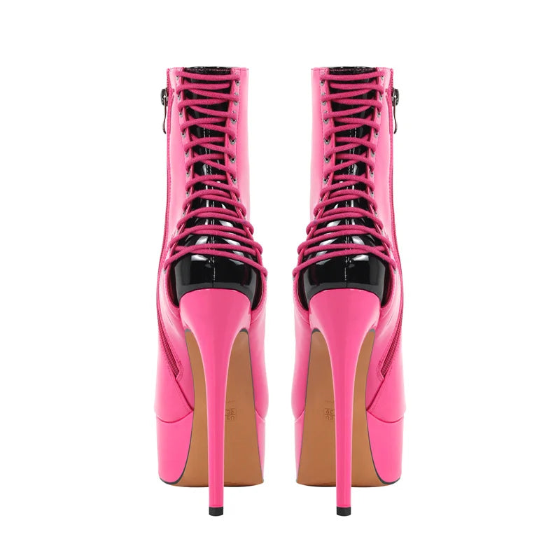 Pink Peep Toe Sissy Booties