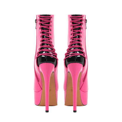 Pink Peep Toe Sissy Booties