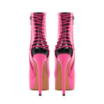 Pink Peep Toe Sissy Booties