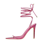 Pink Sissy Lace Up Sandals