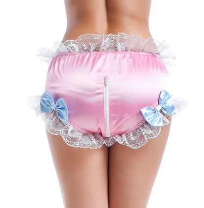 Sissy Satin Bow Lace Cutie