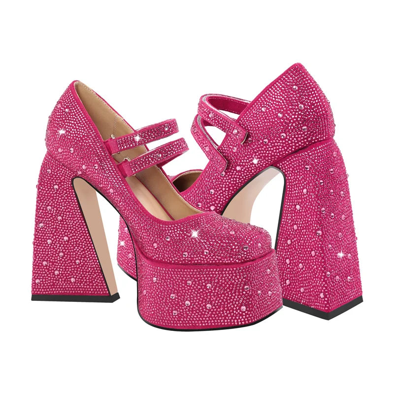 Mary-Jane Rhinestone Sissy Shoes