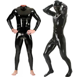 Indulge in Temptation with Our Faux Leather Latex Bodysuit – Zipper Open Crotch Jumpsuit for Unforgettable Sensations! - Sissy Panty Shop