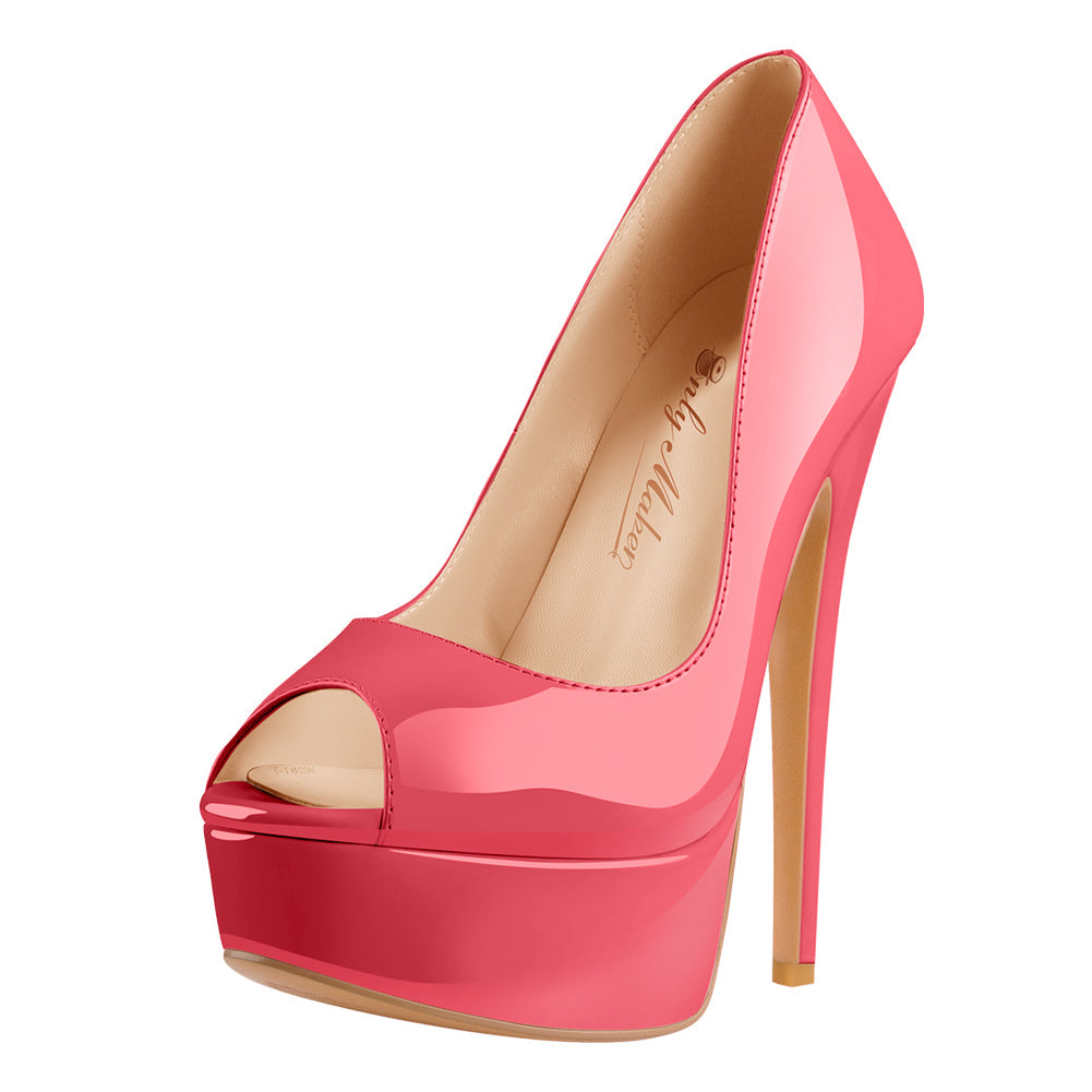 Peep Toe Pumps Platform Stiletto High Heels Pumps