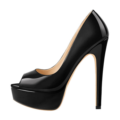 Peep Toe Pumps Platform Stiletto High Heels Pumps