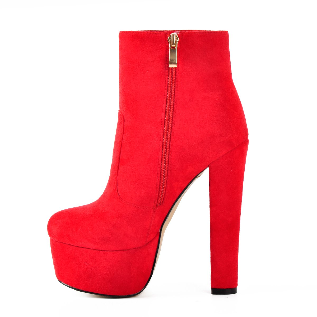 Suede Platform Chunky Heel Elastic Ankle Boots