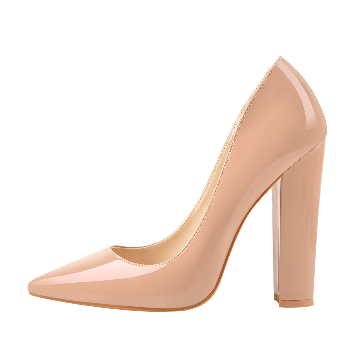 Elegant Classic Pointed Toe Chunky Heels Pumps