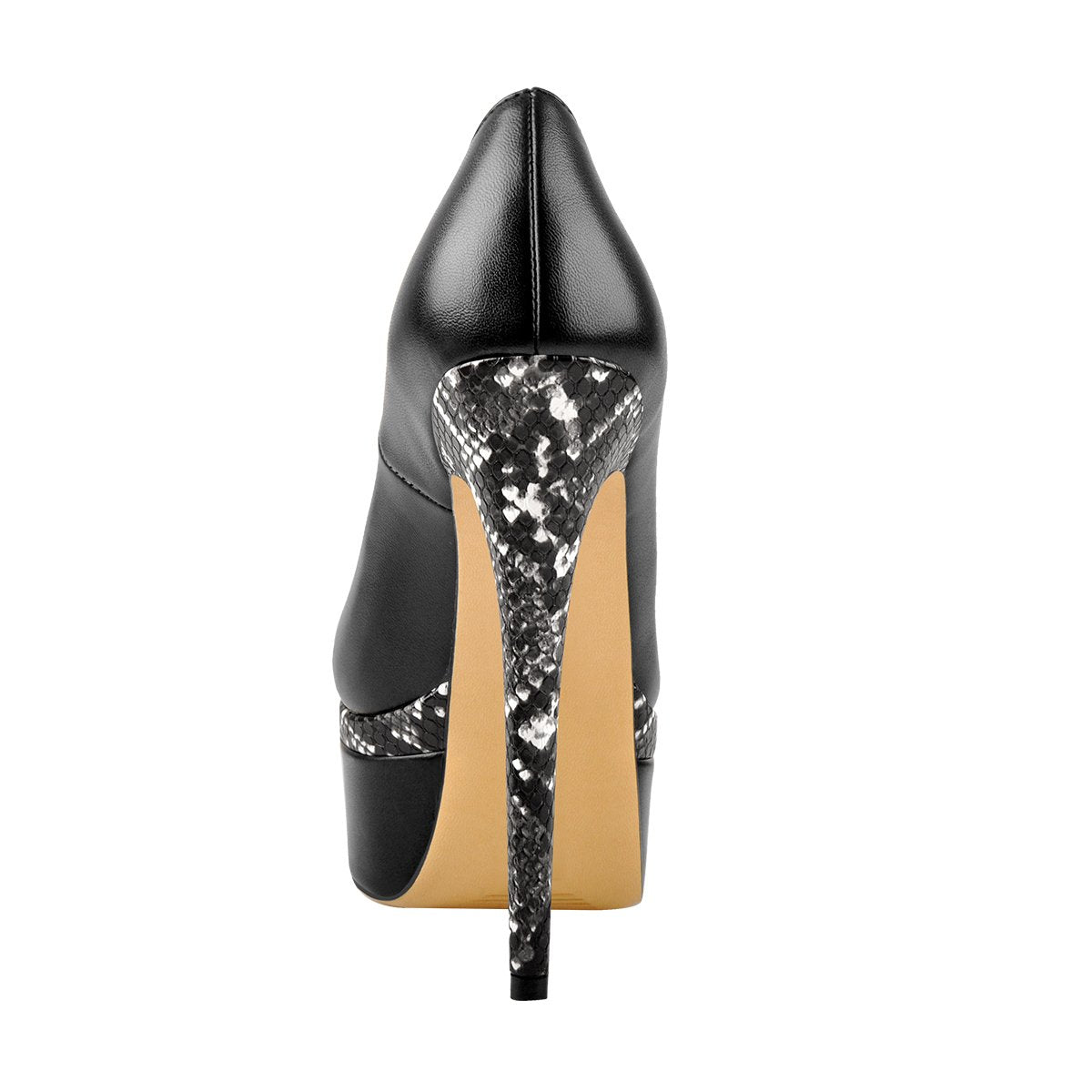 Snake Pattern Double Platform Stiletto Pumps