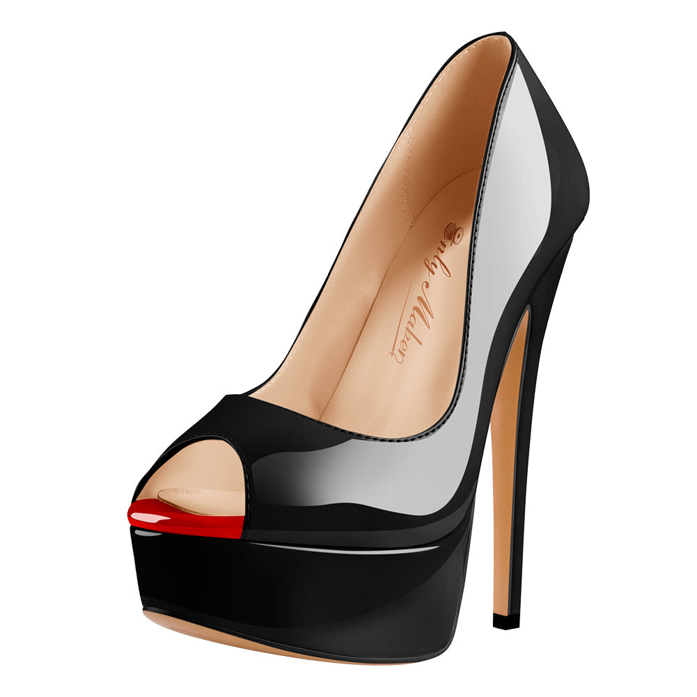 Peep Toe Platform Stiletto High Heel Pumps