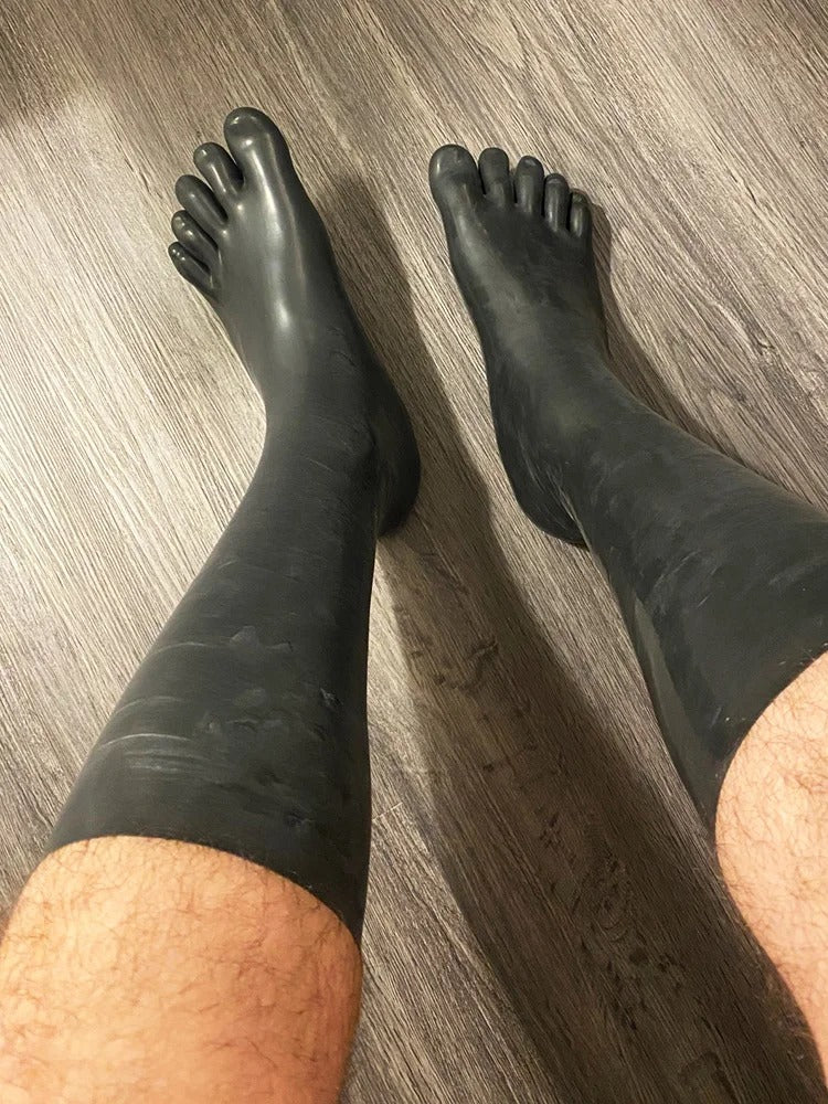 Ultimate Unisex Latex Knee-Length Five Toe Socks - Sensual and Stylish