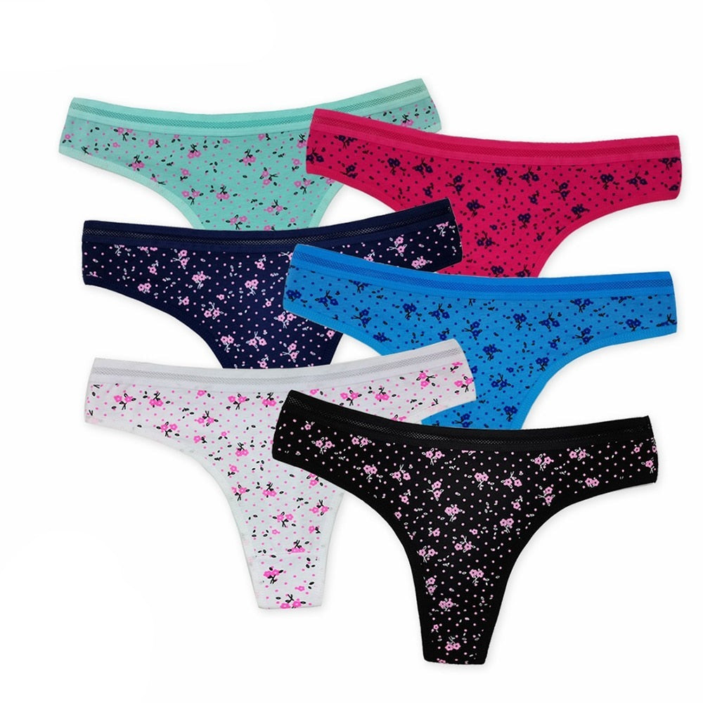 5 Pcs Floral G-string Thong Set - Sissy Panty Shop