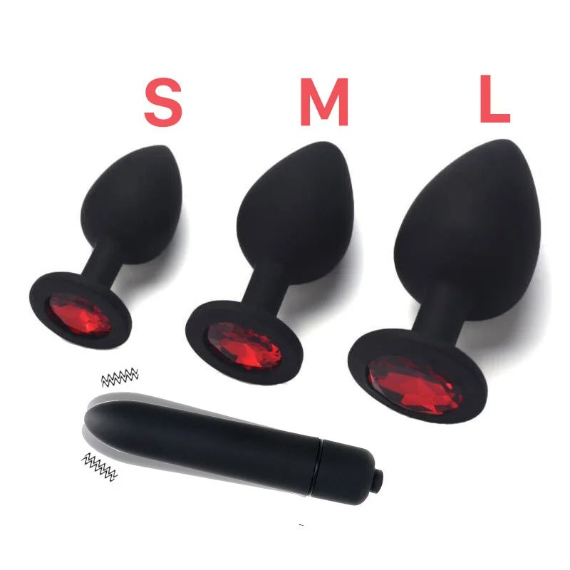 Jeweled Butt Plug & Vibrator Set