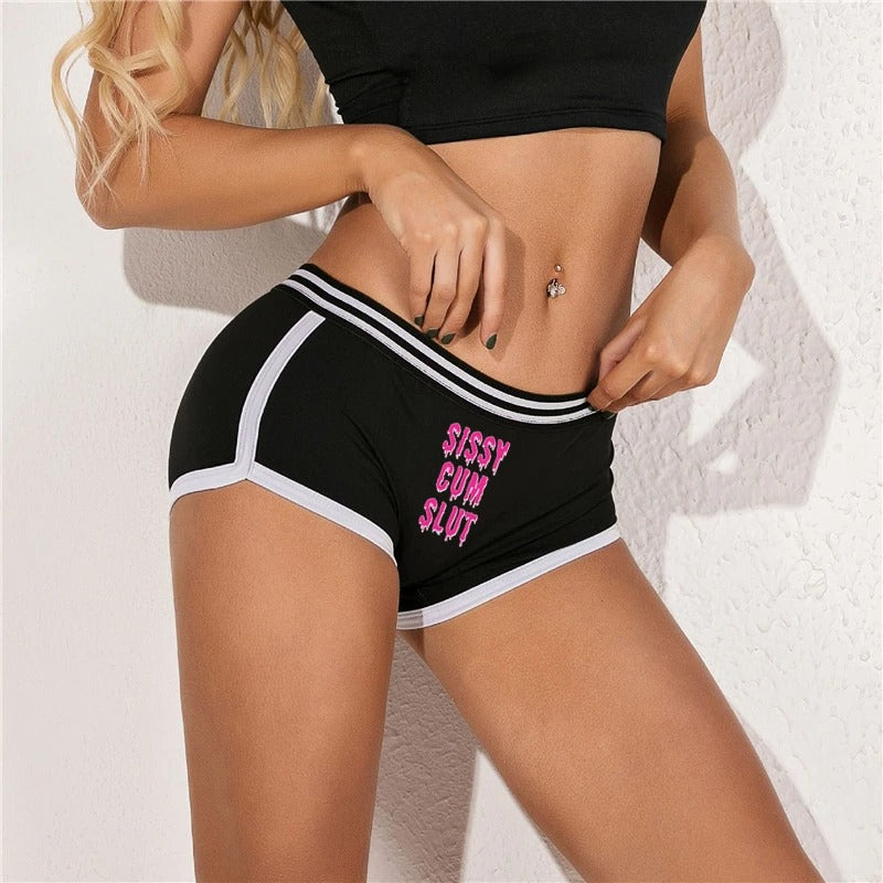 Femme Fantasy Unleashed: Sissy Cum Slut Panty Shorts for Male Feminization - Sissy Panty Shop