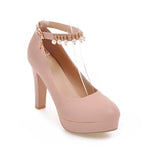"Sissy Amy" Square Heel Pumps – Blush Pink Heels for Sissies & Crossdressers