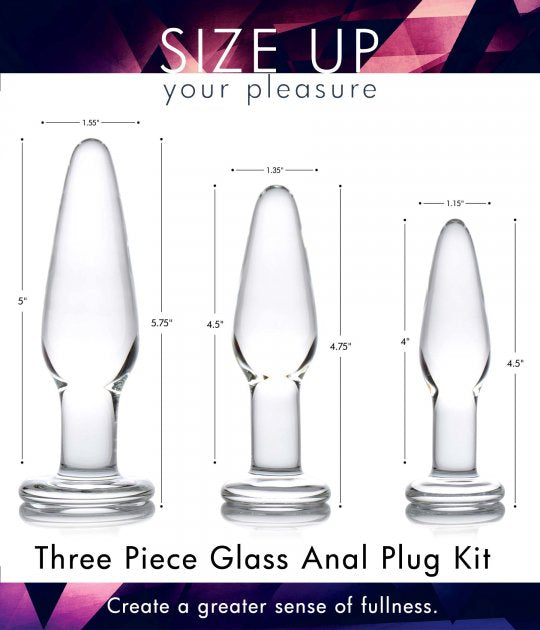 Sissy Dosha 3 Piece Glass Anal Plug Kit - Sissy Panty Shop