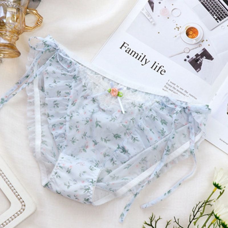 Sissy Romance Frilly Floral Briefs Set (4pcs) - Sissy Panty Shop
