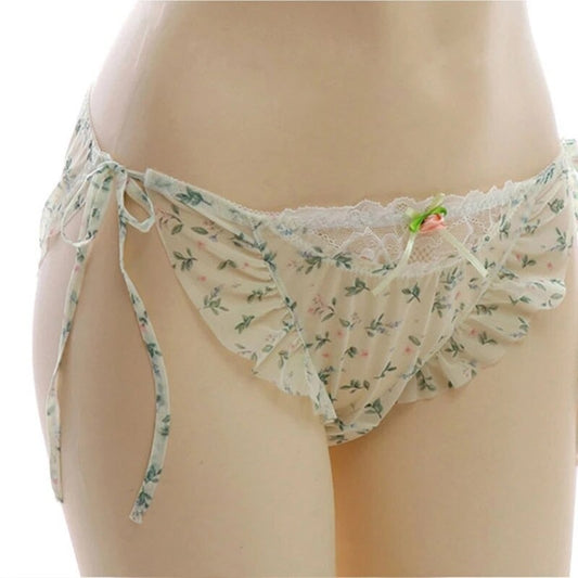 Sissy Romance Frilly Floral Briefs Set (4pcs) - Sissy Panty Shop