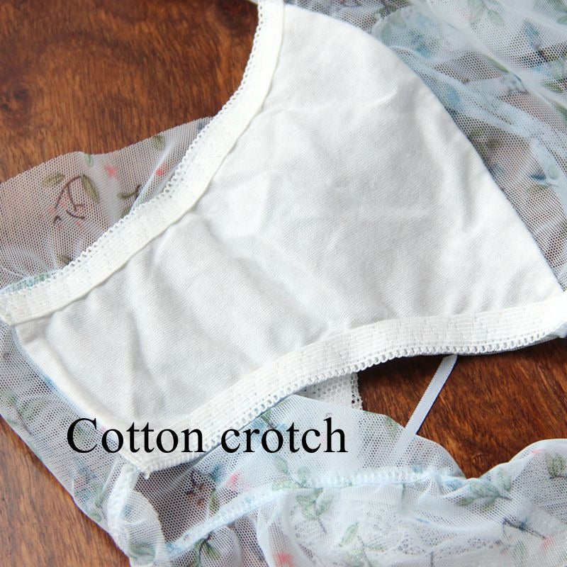 Sissy Romance Frilly Floral Briefs Set (4pcs) - Sissy Panty Shop