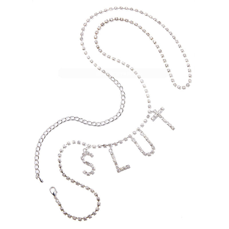Sissy Slut Rhinestone Body Chain - Sissy Panty Shop
